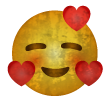 face with hearts emoji